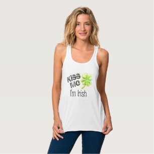 Débardeur Embrassez-moi, je suis Irlandais, Clover vert pour