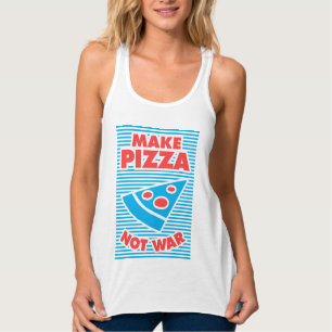 Débardeur Faites de la pizza pas la guerre, de la typographi