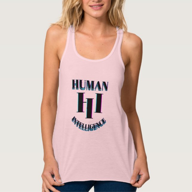 Débardeur H I T-shirt INTELLIGENCE HUMAINE (Devant)