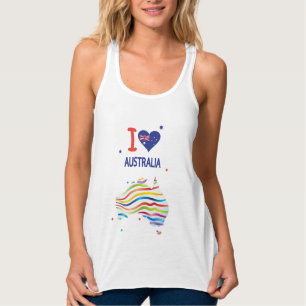Débardeur I LOVE AUSTRALIA Happy Australia Day 26 janvier