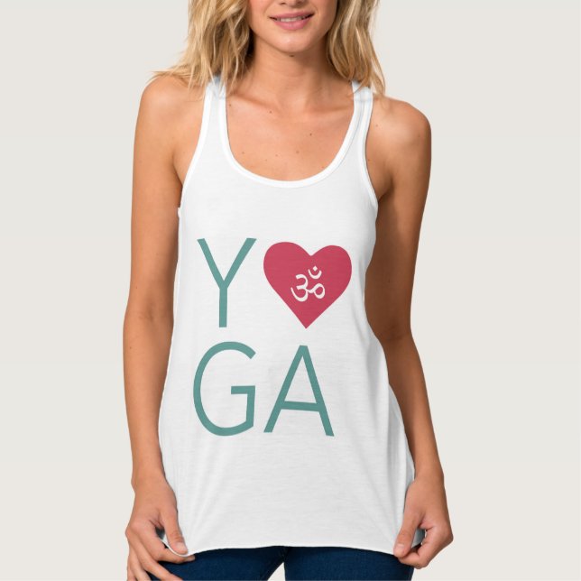 Débardeur I Love (Coeur) Yoga avec Symbole Om (Devant)