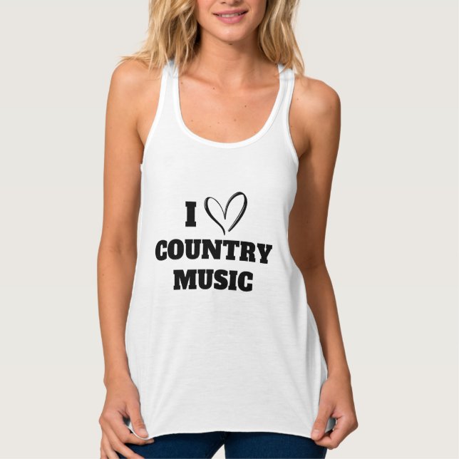 Débardeur I Love Country Music T-Shirt (Devant)
