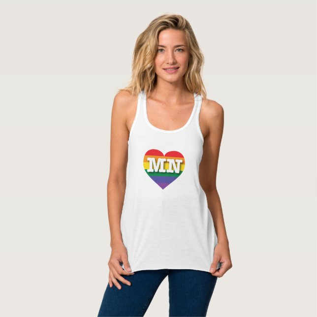 Débardeur I Love Minnesota Rainbow Heart (Devant entier)