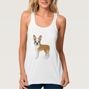 Débardeur Illustration de chien Boston Terrier fauve et blan