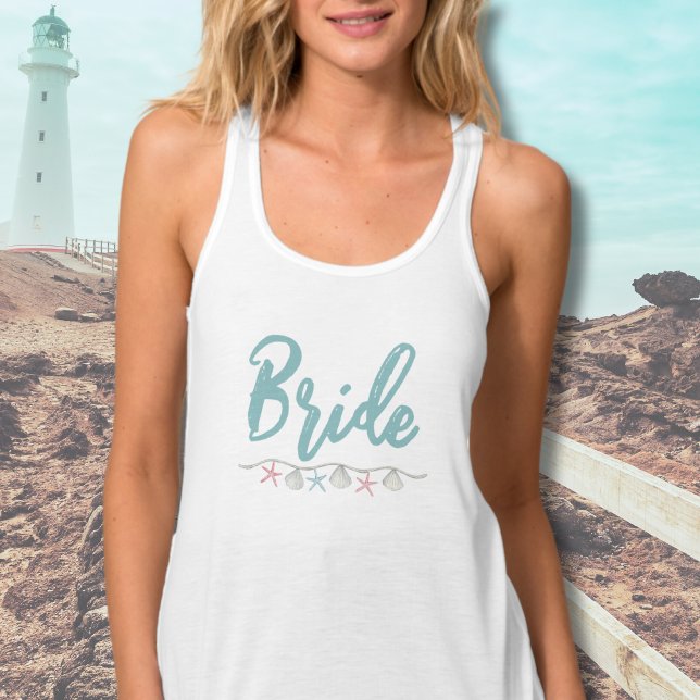 Débardeur Jolie mariée de plage côtière marine (Shell Beach Bride Tank Top)