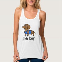 Jour de jambes Teckel Humour de gym Chien drôle Fi