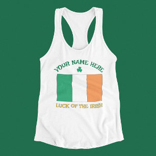 Débardeur La Saint-Patrick Drapeau Irlande Nom Personnalisé