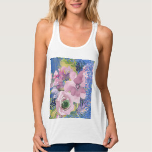 Débardeur Lavender Blues Aquarelle Parties scintillant flora
