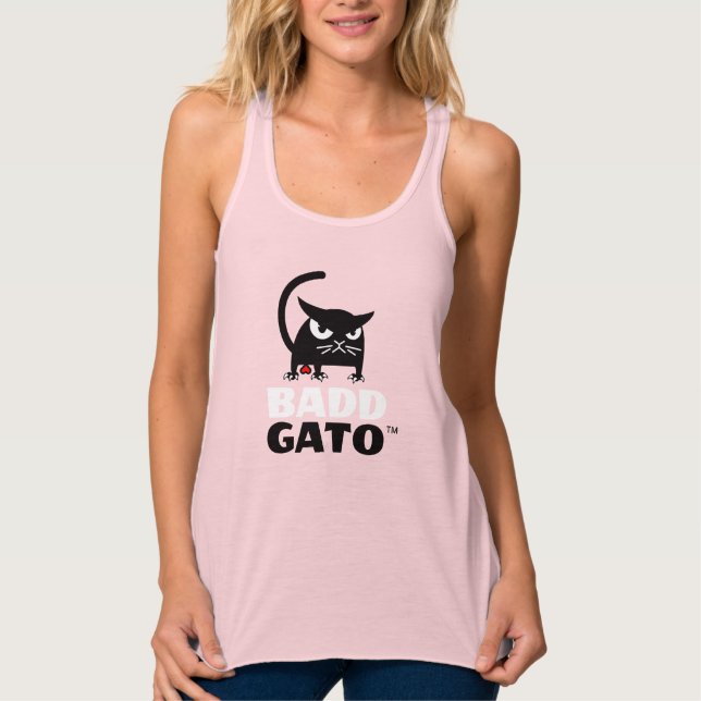 Débardeur Les réservoirs des femmes de chat noir de roses (Devant)