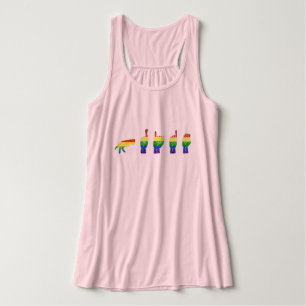 Débardeur LGBT Parties scintillant Rainbow ASL Pride