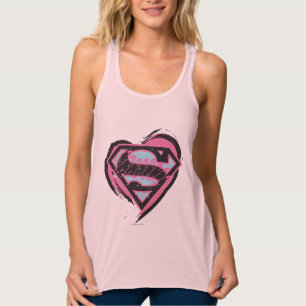 Débardeur Logo rose Supergirl dans le coeur