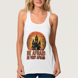 Débardeur Maison hantée Sois effrayé Design Halloween vintag