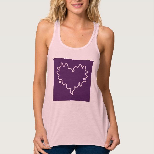 Débardeur mauve du coeur bouclé (Devant)