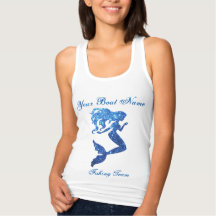Mermaid Custom Boat Nom et équipe de pêche Chemise