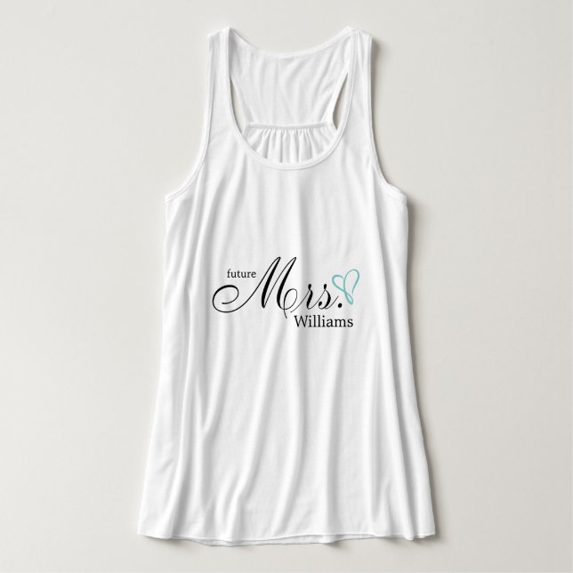 Débardeur Mint Coeur Scribblé "Future Mrs." (Design devant)