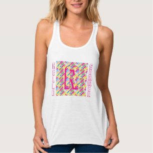Débardeur Monogramme Arc-en-ciel lignes diagonales Motif Pop