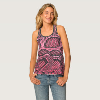 Débardeur Motif à échelle de serpent rose