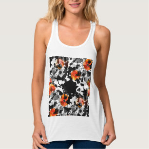 Débardeur MOTIF BLACK INK & POPPIES + votre backgr. & idées