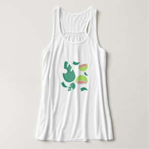 Débardeur Motif de fruit vert rose de verdure de goyave