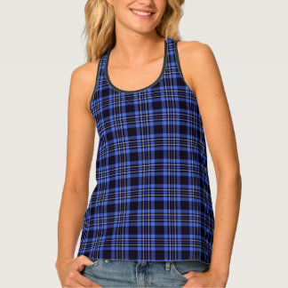 Débardeur Motif Tartan bleu foncé