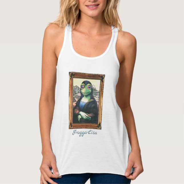 Débardeur noir classique Mona Lisa Frog (Devant)