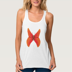 Débardeur Papillon rouge orange avec votre nom