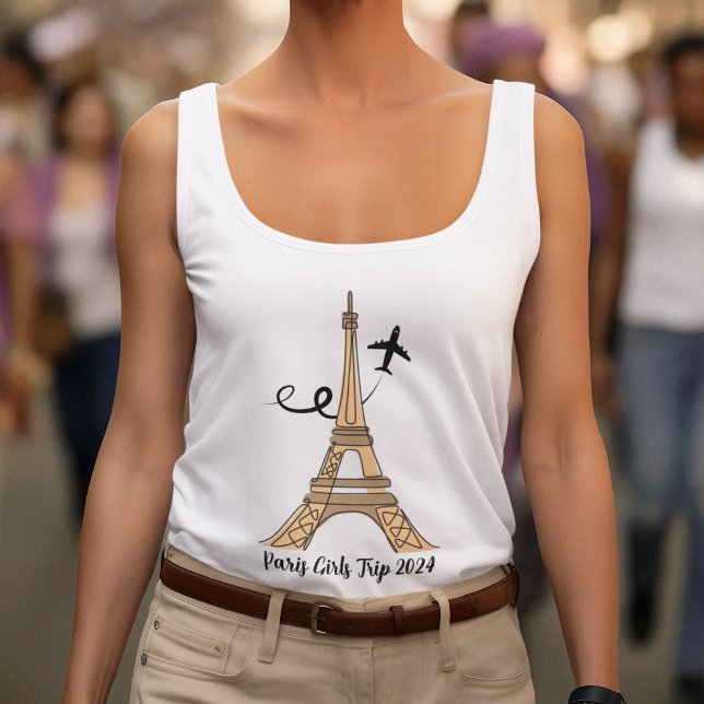 Débardeur Paris Eiffel Tour Girl Trip Chic et Personnalisé (Créateur téléchargé)