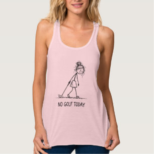 Débardeur Pas de golf aujourd'hui Funny Sad Girl Stick Figur