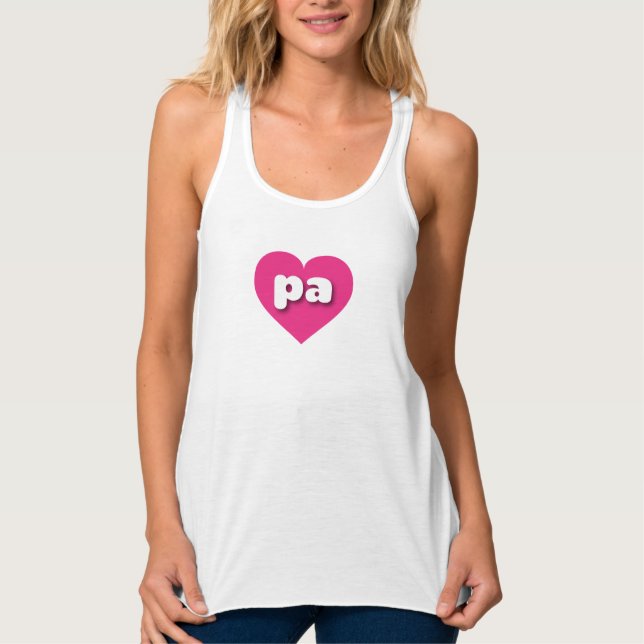 Débardeur Pennsylvanie coeur rose chaud - I love pa pa (Devant)