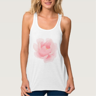 Débardeur Pivoine rose-clair florale d'aquarelle