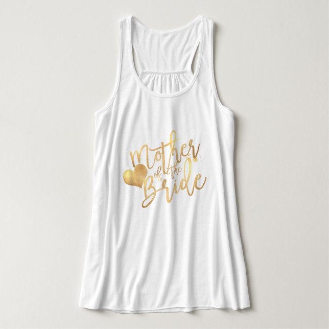 Débardeur PixDezines Mère de Mariée/Faux Gold Script (Design devant)
