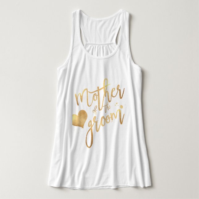 Débardeur PixDezines Mère du Groom/Faux Gold Script (Design devant)