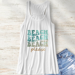 Débardeur Plage Please Retro Blue and Tan Summer