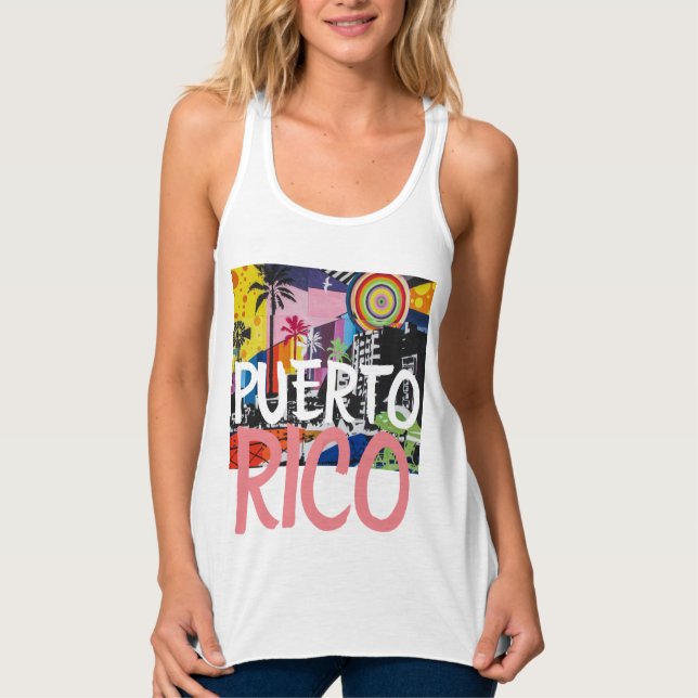 Débardeur Porto Rico Cool Graffiti Mural Tank, Femme (Devant)