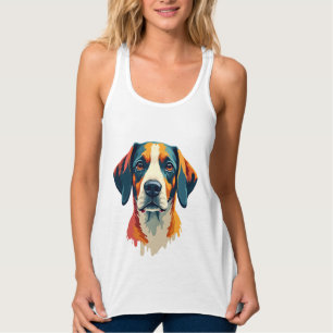 Débardeur Portrait de chien coloré vintage style pop art Il