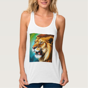 Débardeur Portrait Posé côté Lion rugissant-57566