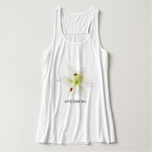 Débardeur Red Ladybug rose Lily Flower nom personnalisé fill
