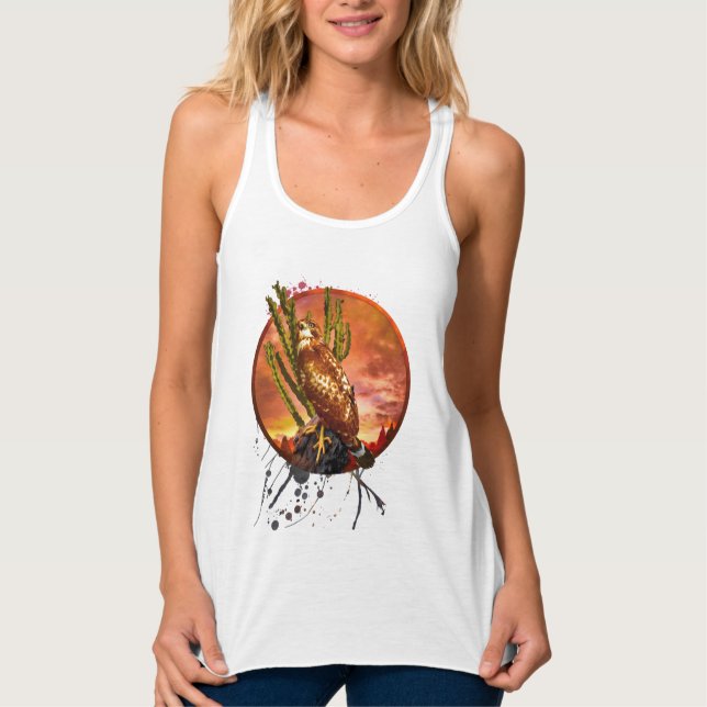 Débardeur Red Shouldered Hawk LAST DESERT LIGHTS T-Shirt (Devant)