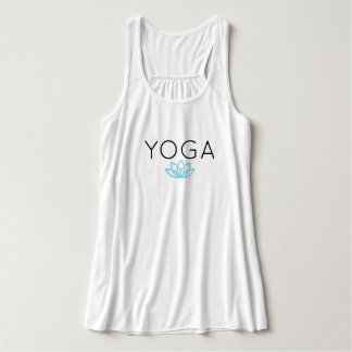 Débardeur Réservoir simple bleu de Lotus de yoga