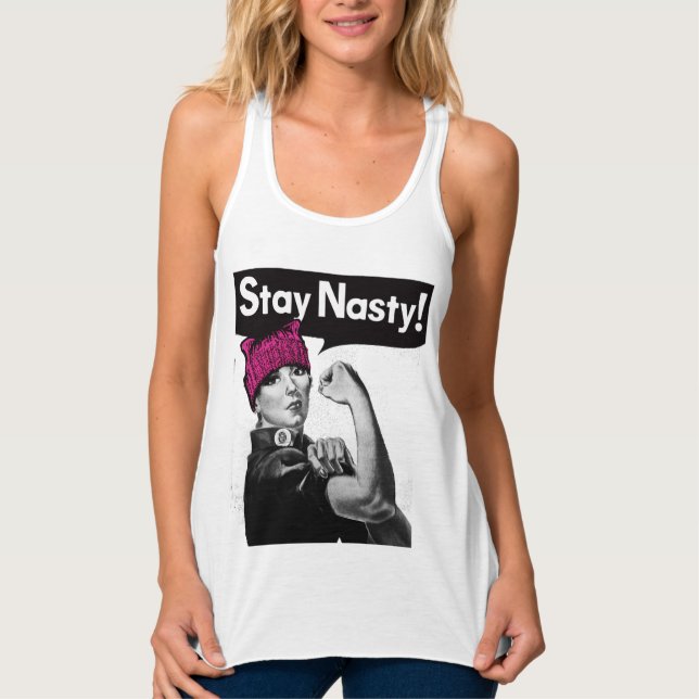 Débardeur Restez Nasty - Chemise de la protestation de Pussy (Devant)