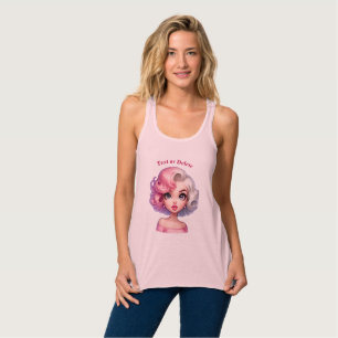 Débardeur Retro Glamor Girl Animée mignonne Cartoon Beauté