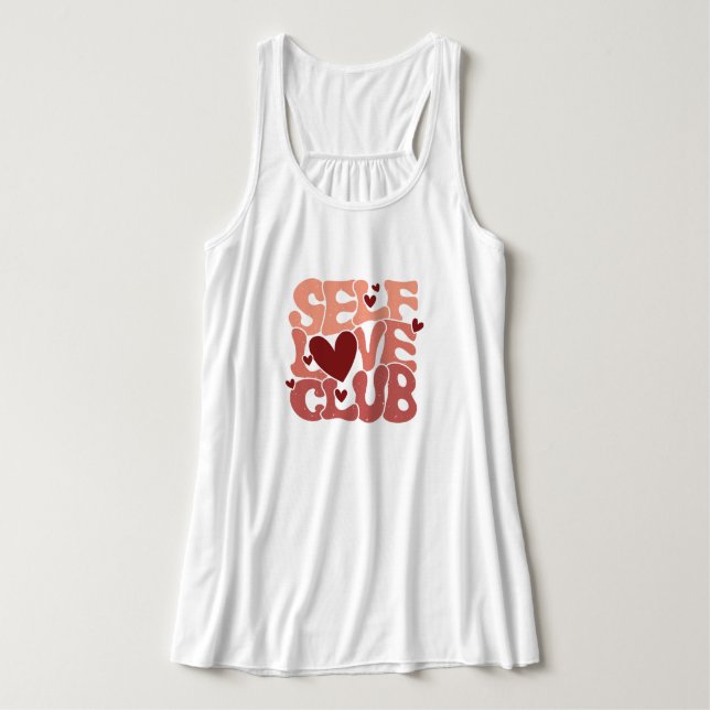 Débardeur "Self Love Club" Retro Pink Groovy Graphic (Design devant)
