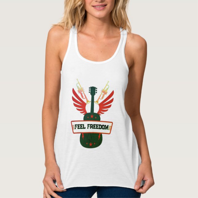 Débardeur Sentez Liberté Flowy Tank | Freefit Racerbac fémin (Devant)