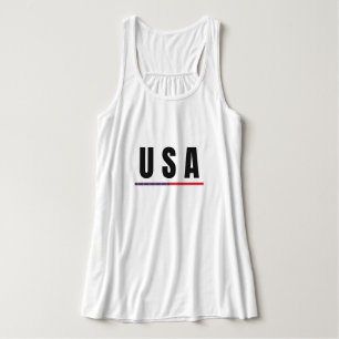 Débardeur Simple Modern USA Amérique Art Lettre drapeau Souv