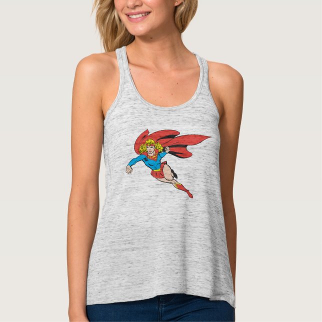 Débardeur Supergirl Leaps and Punches (Devant)