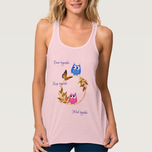 Débardeur T-shirt Chouette papillon personnalisable Solf Pin (Devant)