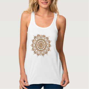 Débardeur T-shirt mandala d'or