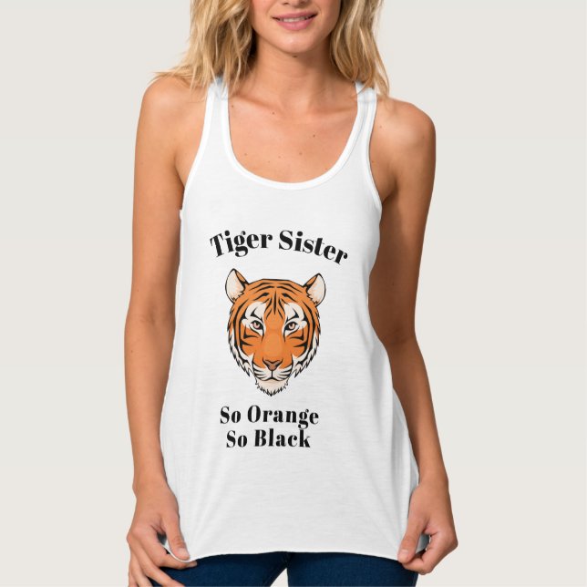 Débardeur T-shirt Soeur Tiger Si Orange Si Noir (Devant)