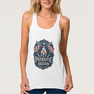 Débardeur T-shirt vectoriel graphique nuit de feu patriotiqu