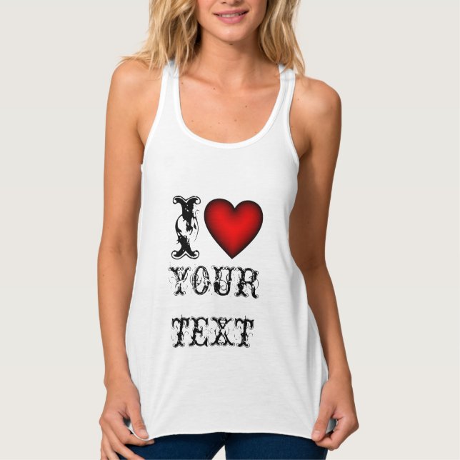 Débardeur Tee-shirts personnalisés en coeur / Faites votre p (Devant)
